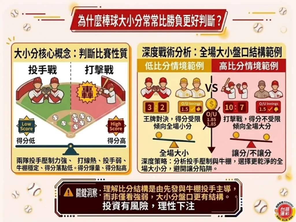 棒球大小分 棒球運彩大小分 棒球運彩投注 棒球運彩分析 棒球運彩玩法