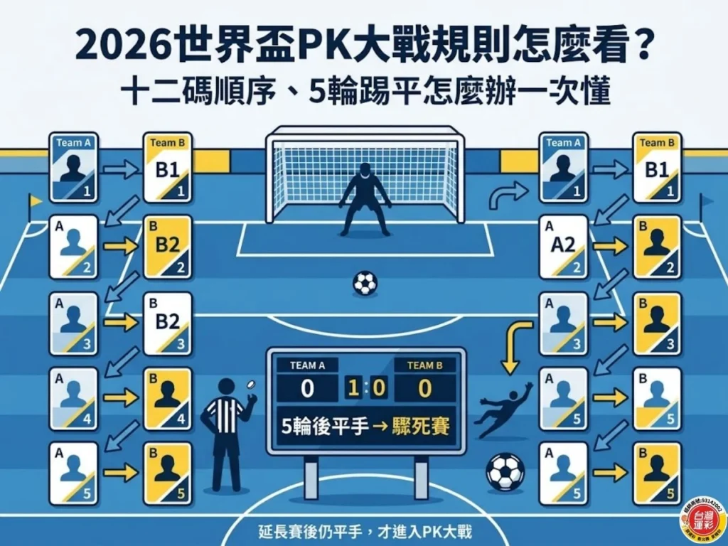 2026世界盃 2026世足賽 世足 FIFA World Cup 2026 世界盃PK大戰 世界盃十二碼 PK大戰規則 足球PK規則 世界盃延長賽 世界盃淘汰賽平手